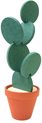 Liummrcy Cactus Coaster,Coasters Cactus Set,DIY Round Cup Coasters with Flowerpot Holder Creative DIY Cacti Coasters Set Cup Mat Tea Mat for Home Office Table Decoration 1Set
