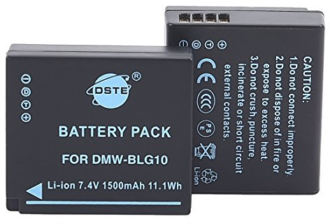 DSTE DMW-BLG10PP DMW-BLG10E Lot de 2 Batteries compatibles avec Panasonic Lumix DMC-GF3, DMC-GF5, DMC-GF6, DMC-GX7, DMC-GX80, DMC-GX85, DMC-LX100