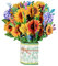 Pop-Up Blumenkarte für Mama, 24,8 x 24,8 cm 3D Blumen Klappkarte zum Muttertag, Blumenstrauß Karte mit blanko-Umschlag für Geburtstag, Muttertag, Jahrestag (Sonnenblume)