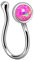 Piercingfaktor Fake Ring Non Piercing Nasenpiercing Nasenring Hoop Clip On Septum Nasenstecker Nase Messing mit Opal Stein Silber Pink