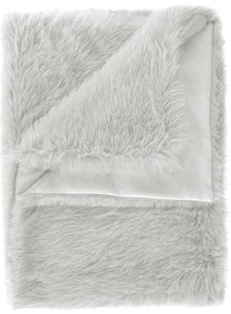 Heckett Lane Perle Felldecke Kuscheldecke Zotteldecke Plaid 140x200 Silver Grey