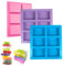Moldes Jabones, 3 Pieza Moldes para Jabones Artesanales, 6 Cavidades Moldes para Jabones, Moldes de Silicona para Jabones, 3 Colores Moldes Jabon Adecuado para Jabón Chocolate Galletas