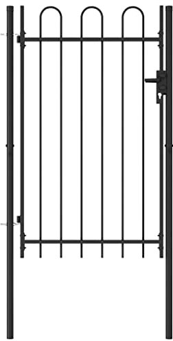 WIFESE 100x200 cm Schwarz Zauntor GartentüR Gartentor Gartenzaun Doppelstabmattenzaun Gartenzaun Komplettset Doppelstabmattenzaun Tor GartentüRschloss