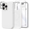 GONEZ for iPhone 14 Pro Case, Compatible with Magsafe, with Screen Protector + Camera Lens Protector, Soft Anti-Scratch Microfiber Lining, Shockproof Liquid Silicone Phone Cover, White