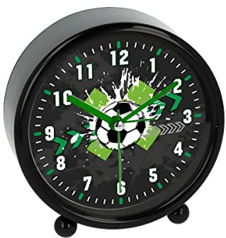 bb Klostermann Wecker Fußball schwarz 54070 - Motiv Uhr Quarz