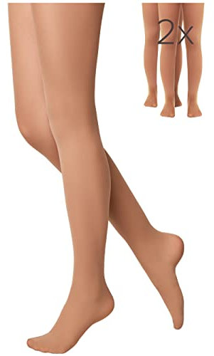 Conte elegant Princess Schicke Kinderstrumpfhose - Alltagsstrumpfhosen - Ballettstrumpfhosen - Ballett Strumpfhose Kinder - Tanzstrumpfhose für Mädchen - 40 DEN - 128-134 - Beige - 2 Stück
