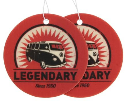 BRISA VW Collection - Volkswagen Luft-Erfrischer-Duft-Spender fürs Auto im T1 Bulli Bus Motiv Einzelpack (Legendary/Vanille/Rot)