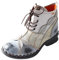TMA EYES Zapatos de mujer de cuero hechos a mano, botines de mujer con cordones(Blanco,41)