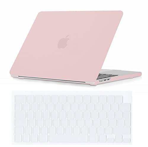 Se7enline Compatible with 2025 2024 2023 MacBook Air 15 inch Case M4 M3 M2for Mac Air 15.3-inch Model A2941/A3114/A3241 Laptop Protective Hard Shell Case with Keyboard Cover Skin,Rose Quartz