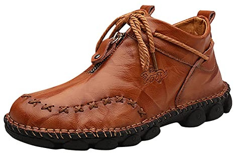 Stivali Uomo Alti Scarpe Uomo Tennis estive Scarpe Uomo con Rialzo Stivali Uomo Pelle Vintage Marrone-9 8.99