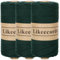 Likeecords 3 Rolle Wolle für Taschen häkeln 2mm x 170m,garn zum häkeln,makramee garn,baumwollgarn zum häkeln,100% Baumwolle Schlauchgarn for Knitting,Crochet, Weaving Gift （Dunkelgrün）