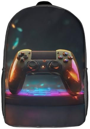 ZHIVIQ Gamepad Rucksack Für Kinder, Teenager Büchertaschen, Elementar, Mittelgroß Schulrucksack, 3D Casual E-Sports Reiserucksack Langlebig 17inch