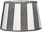 Brillibrum Design Lampenschirm gestreift Tischlampenschirm mit Streifenmuster für Lampenfassung E27 Streifen Design Tischleuchte oval rund Stoff (Grau - Weiß, Oval: 22x15x15cm)