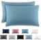 REDKEY Kissenbezug 50x70 cm 2er Set Kopfkissenbezug mit Reißverschluss - Kissenhülle aus gebürstetem Mikrofaser für Kissen,Waschbar bis 40°C Aqua blau