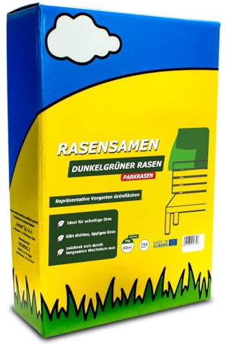 ARPON Rasensamen 1kg exklusiv dunkelgrün – Schnellkeimend Saatgut für 40m² – Grassamen für Schattenrasen - Rasensaat für unkrautfreien Garten – Grassaat für Nachsaat – Rasen für Frühling