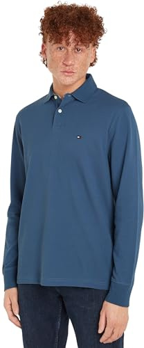 Tommy Hilfiger Herren Poloshirt Langarm Regular Fit mit Knopfleiste