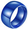 Gualiy Keramik Ring Herren, Blau Damen Ringe Verlobung 11MM Hochglanzpoliert Band Ring Größe 52 (16.6)