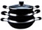 NTI 6 Pcs Master Cook Traditional Non-Stick Ceramic Karahi Set with Lids | Induction | 22-24-26Cm | Gift Box | Housewarming | Home | Round Wok | Karai | Kadhai | Cookware | Kitchenware | UK Free P&P