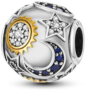 Abalorio de plata de ley 925 con diseño de cactus y café, atrapasueños, peces, sol, luna, estrella, mal de ojo, compatible con pulseras Pandora, Metal Plata de ley, No es una piedra preciosa