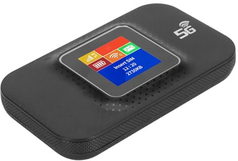 4G Router with SIM Card Slot, SIM Router WiFi Hotspot Router with Micro SIM Card Slot 4G Portable WiFi 1.44in Color Screen Mobile for Phone Tablet Laptop (Black)