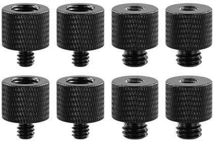 8pcs Mic Stand Adapter, 4 3/8 Female to 1/4 Male Mic Screw Adapter & 4 1/4 Female to 3/8 Male Mic Mount Adapter Camera Screw Adapter Thread for Microphone Stand Tripod