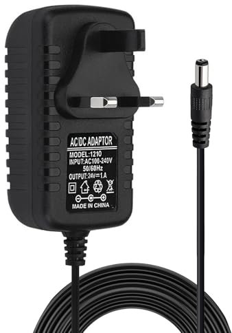 24V 1A Power Supply Adapter 100-240V 50/60hz 24 Volt AC to DC 5.5x2.1mm Wall Charger for LED Strip Light CCTV Camera Audio Monitoring POS Machine Air Purifier Digital Products Switching UK Plug