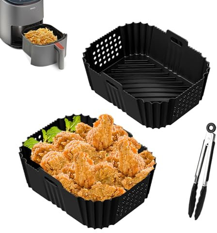 Moule Silicone Air Fryer pour Ninja Double Stack XL Friteuse SL400EU AF400EU AF300EU, Plat Silicone Air Fryer Moule Silicone Accessoire Friteuse für Ninja, Innsky, Princess, Emerio 7,6L-9,5L
