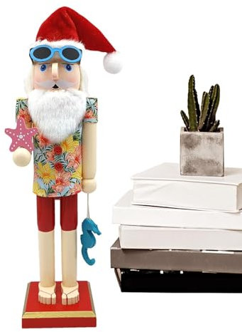 Marioneta Cascanueces de madera - Figuras Cascanueces, Cascanueces de playa King Soldier | Decoración festiva de figuras de cascanueces coleccionables, figuras de muñecas soldado para decoración