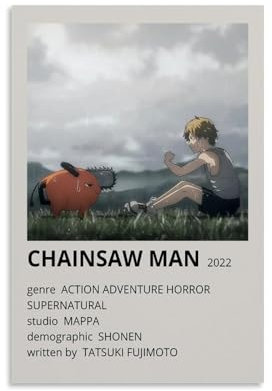 CTATOGE Chainsaw Man Anime Poster Canvas Painting Wall Art Picture Home Decor Print For Bedroom Living Room 12x18inch(30x45cm) Unframe-style