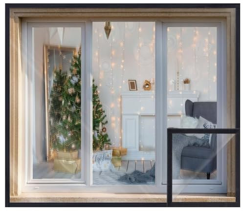 Isolierfolie für Fenster, Um Die Kälte Draußen Zu Halten, Isolierfolie für Fenster, Transparente Fensterfolie Gegen Hitze Und Kälte, 145x185cm, Isolierfolie für Fenster Aus Kunststoff, Schwarz