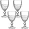 binsakao Wine Glasses - Goblet Glasses Set of 4 - Heart Shape Beverage Stemmed Glass Cups - Clear Goblets 340 ml