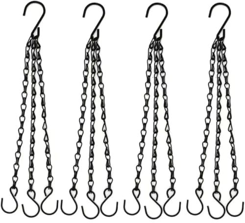 KYUQY Hanging Basket Chains, 4pcs 16 Inch Rattan Hanging Pendant Chain Flowers Basket Chain Flower Pot Hydroponic Plants Grow Tools Garden Decorations (S+S)