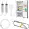 6 Pcs Fridge Drain Hole Cleaning Tool, Reusable Refrigerator Drain Hole Cleaning Tool Kit, Fridge Cleaning Syringe Kit, Fridge Cleaner Syringe Tube Scrub Brush Plunger Pipe Blocked Dredging Tools
