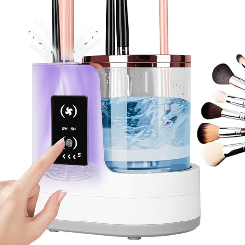 Make Up Pinselreiniger Trockner - Elektrischer Make Up Pinselreiniger mit Trocken- und Nassreinigungsdesign für Effizientes Reinigen und Trocknen von Make-Up-Pinseln, für Kosmetikpinsel aller Groβen