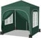 WOLTU Pavillon mit 4 Seitenteilen 4 Sandsäcke, Faltpavillon 2x2m mit Halbmonddach Tragetasche, Gartenpavillon wasserfest stabil UV-Schutz, Partyzelt Outdoor höhenverstellbar, Grün