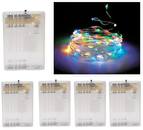 Vanorell 4 x 40 TIMER LED Drahtlichterkette Multicolor Silberdraht Draht Lichterkette bunt Lichterkette Lichterkette Lämpchen Batterie batteriebetrieben 3 x AA