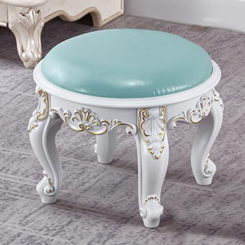 Runder Hocker Ottoman Fußhocker Fußhocker für Wohnzimmer Eingangsbereich Küche Schlafzimmer Klein Modern Ledersofa mit Füßen