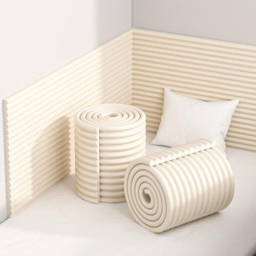 Anti-Kollision Wandpaneele Gepolstert, 3D Wandkissen Selbstklebend, Polsterpaneel Wand, für Schlafzimmer, Wohnzimmer, Garage Beige 15x200cm