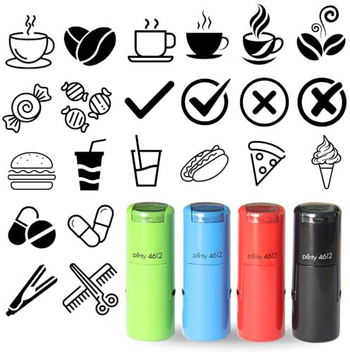 Custom Loyalty Card Stamp - Self-Inking Small Logo, Mini Icon, Coffee Card, Collection and Loyalty Stamps