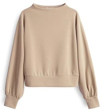OPUS Damen Sweatshirt | GABLINA Regular Sweatshirt aus Modal Mix Macadamia, 40
