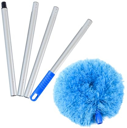 Ipetboom Ausziehbarer Staubwedel mit Teleskopstange Leichter Cobweb Duster für Deckenventilatoren und Hohe Decken Flexible Faser reinigungsbürste mit Bequemem Griff Langlebig und