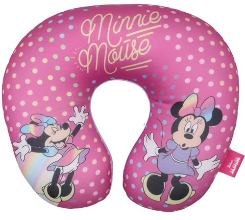 sarcia.eu Travel pillow, neck pillow for planes, headrest for cars 26x30cm (Minnie Mouse)