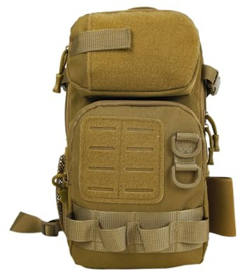 Alomejor Sling Bag, Nylon Multi Pocket 20L Brust-Umhängetasche mit Verstellbarem Riemen Zum Angeln, Radfahren (20L)