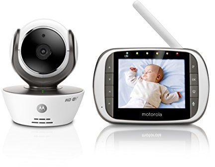 Motorola MBP 853 Connect Digitales Babyphone mit 3,5 Zoll LC-Farbdisplay am Empfänger und Kamera im Sender