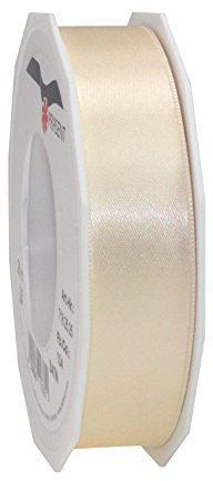 Präsent C.E. Pattberg Satin crème, 25 m Satinband zum Einpacken von Geschenken, 25 mm Breite, Geschenkband zum Dekorieren & Basteln, Dekoband, Anlass