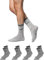 Snocks Retro Socken aus Bio Baumwolle 4 Paar - Lifestyle Socken im Streifen Design - Lange Tennissocken für Damen & Herren - Hohe Sportsocken - Gr. 43-46 - Farbe Hellgrau