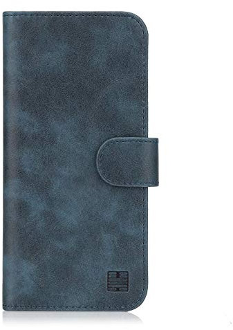 32nd Essential Series - Book Wallet PU Leather Flip Case Cover For Apple iPhone XS Max, Design With Card Slot and Magnetic Closure - Navy Blue
