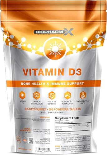 Maximum Strength Vitamin D 4000 iu + (365 Tablets / 1 Year Supply) 100% Pure Certified Vitamin D3 Cholecalciferol