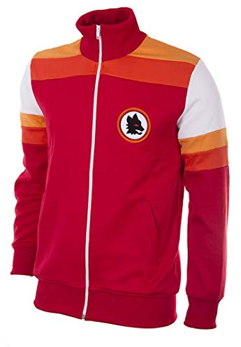 COPA Herren AS Roma 1979–80 Retro Fußball Jacke mit langem Hals L rot
