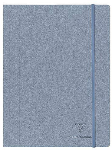 Clairefontaine 83519C Sammelmappe Jeans & Cocoa, für DIN A4, 24 x 32cm, mit Gummizugverschluß, 1 Stück, Jeans